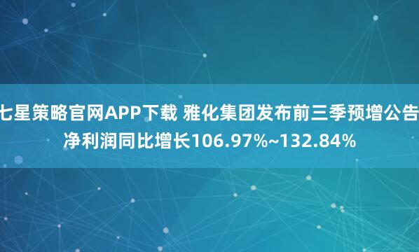 七星策略官网APP下载 雅化集团发布前三季预增公告 净利润同比增长106.97%~132.84%