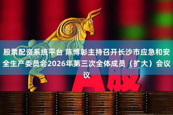 股票配资系统平台 陈博彰主持召开长沙市应急和安全生产委员会2026年第三次全体成员（扩大）会议